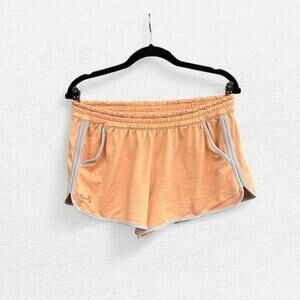 Under Armour Tech Twist 2.0 Shorts in Peach Horizon Orange & Ghost Gray